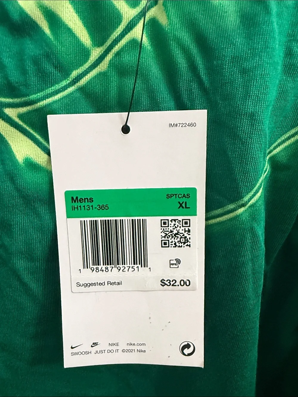 Nike Men’s Emerald Green Graphic Tee with Sneaker Logo